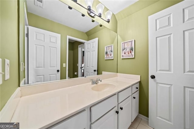 3795 Duckcove Way, Cumming, GA 30041 - bathroom with vanity, tile patterned flooring, and baseboards