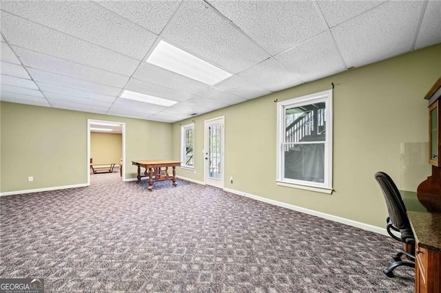 3795 Duckcove Way, Cumming, GA 30041 - office featuring carpet floors, a drop ceiling, and baseboards