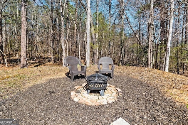 3795 Duckcove Way, Cumming, GA 30041 - exterior view of an outdoor fire pit and a forest