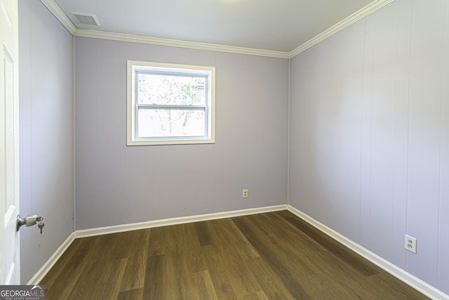 2666 Frontier Trl, Atlanta, GA 30341 - empty room with baseboards, visible vents, dark wood-style floors, and crown molding