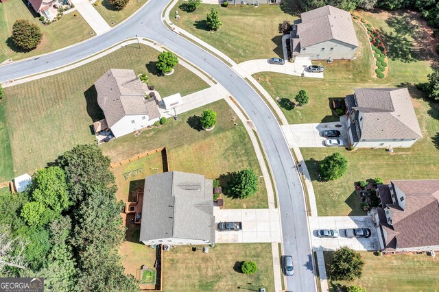 aerial view with a residential view