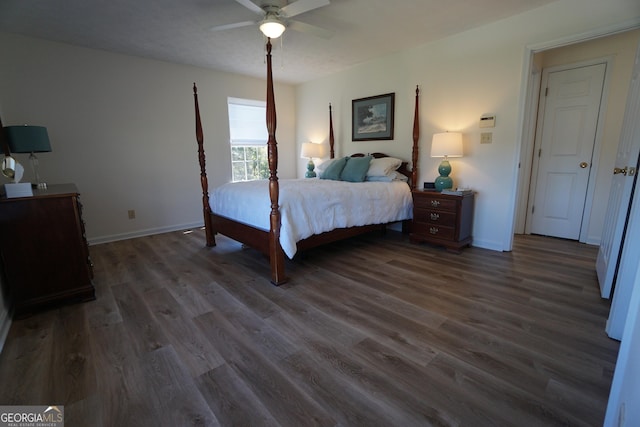 1848 Tenny Nelson Rd, Grantville, GA 30220 - bedroom featuring baseboards, wood finished floors, and ceiling fan