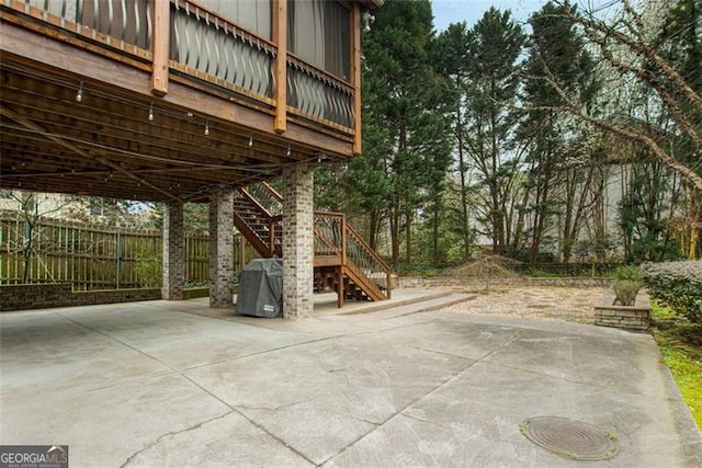 1109 Pine Grove Ave, Brookhaven, GA 30319 - view of patio featuring stairway and area for grilling