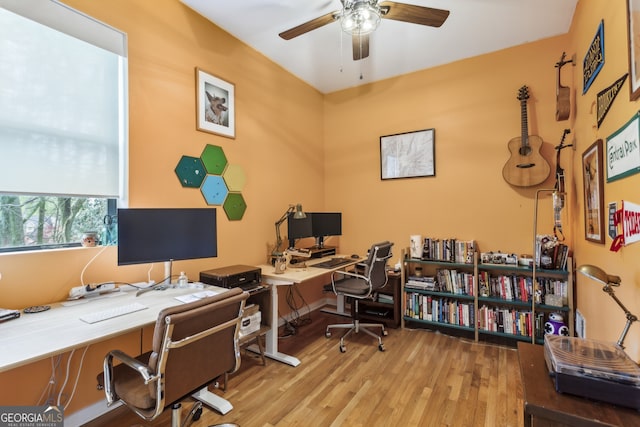 307 Cherokee Ave SE Unit 3, Atlanta, GA 30312 - office space with a ceiling fan and wood finished floors