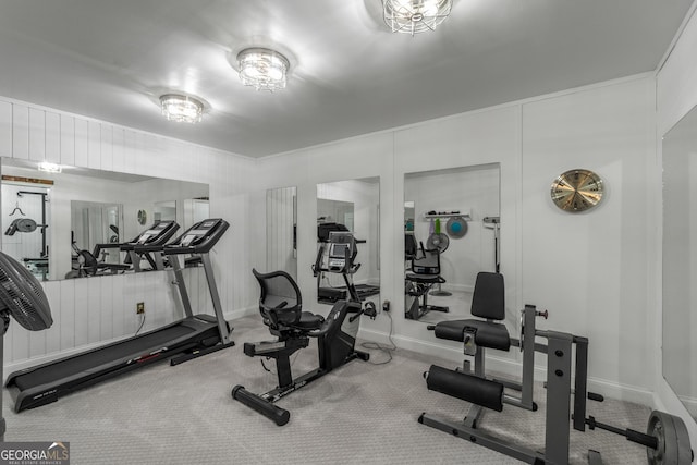 2977 Glover Dr, Cumming, GA 30040 - workout room with carpet flooring and baseboards