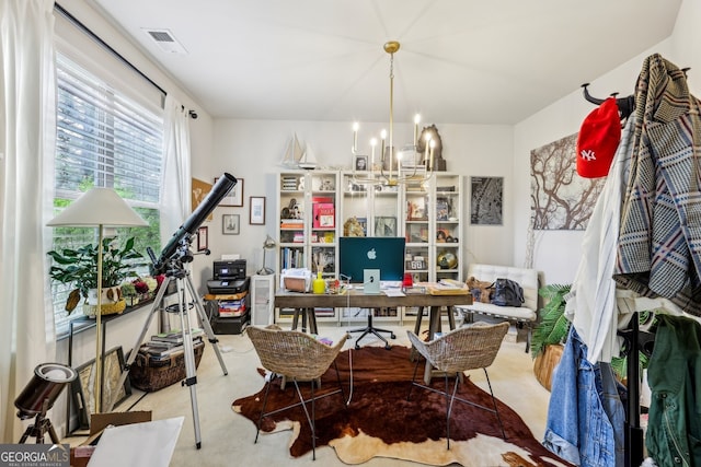 5225 Tye Trl, Fairburn, GA 30213 - carpeted office space with a chandelier