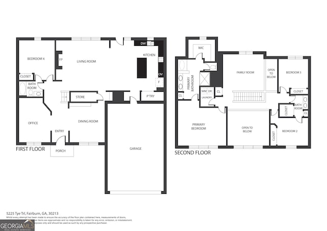 5225 Tye Trl, Fairburn, GA 30213 - floor plan / room layout
