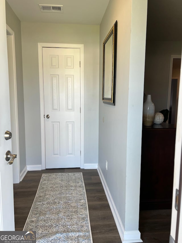 1815 Old Salem Rd SE, Conyers, GA 30013 - hall featuring baseboards, visible vents, and dark wood-style floors