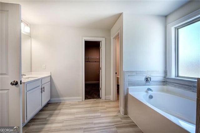 106 Lighthouse Cv SW, Adairsville, GA 30103 - full bathroom featuring vanity, a garden tub, and a walk in closet