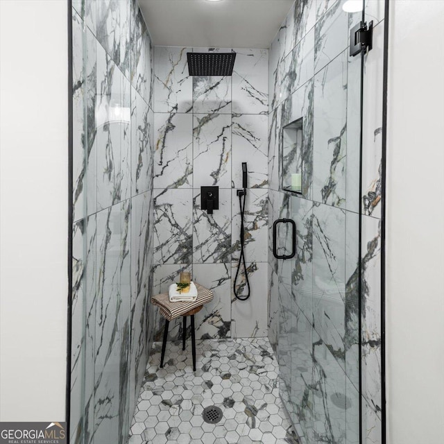 3951 Covered Bridge Rd SW, Smyrna, GA 30082 - full bath with a marble finish shower
