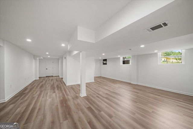 3951 Covered Bridge Rd SW, Smyrna, GA 30082 - basement featuring light wood finished floors, baseboards, and recessed lighting
