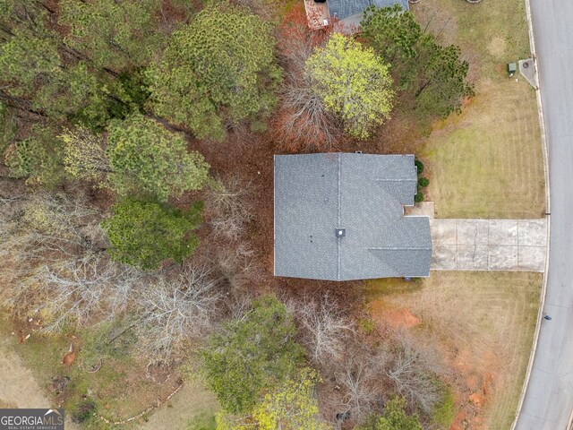 57 Sorghum Ct, Dallas, GA 30157 - view of front of home with driveway, a garage, a chimney, roof with shingles, and a front lawn