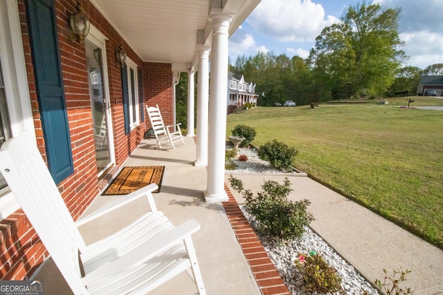 view of patio / terrace featuring covered porch
