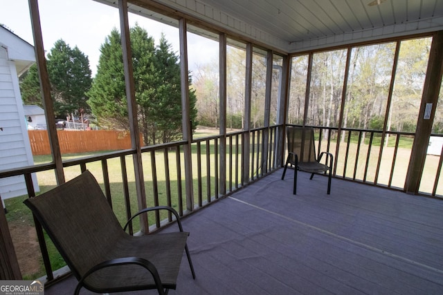sunroom with plenty of natural light