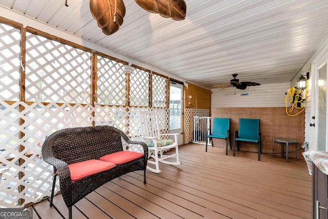 181 King St, Clermont, GA 30527 - deck featuring a ceiling fan