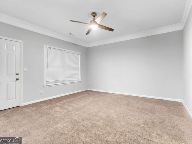 5454 Alanis Pl SE Unit 19, Mableton, GA 30126 - spare room with a ceiling fan, carpet flooring, and ornamental molding