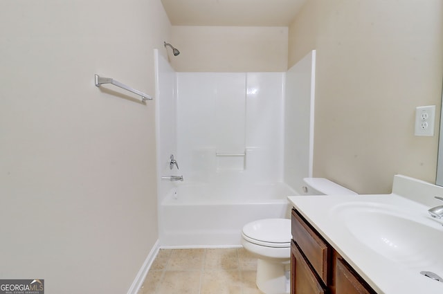 2205 Capella Cir SW, South Fulton, GA 30331 - full bathroom featuring baseboards, toilet, vanity, and bathing tub / shower combination