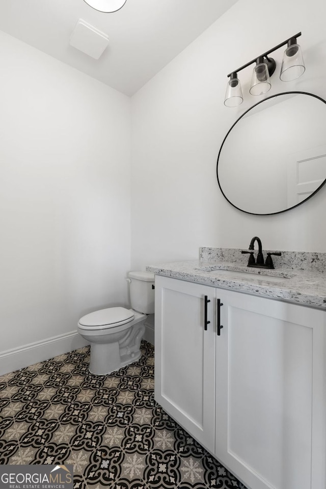 284 Community House Rd, Barnesville, GA 30204 - half bathroom featuring vanity and tile patterned floors