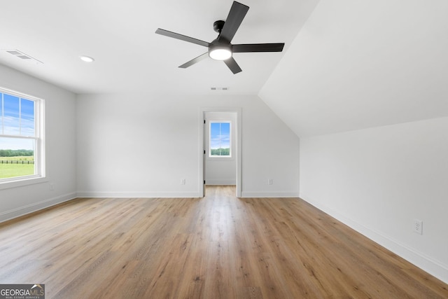 284 Community House Rd, Barnesville, GA 30204 - bonus room with a ceiling fan, light wood-style flooring, and vaulted ceiling