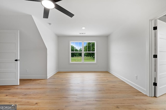 284 Community House Rd, Barnesville, GA 30204 - additional living space with a ceiling fan, light wood-style floors, and recessed lighting