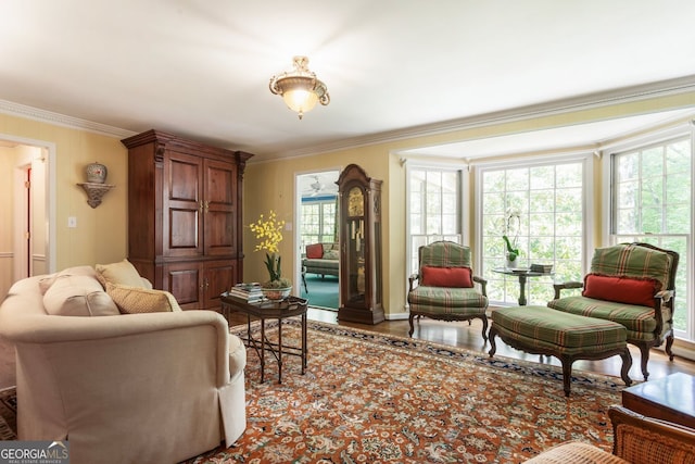 812 Burning Tree Ct SE, Marietta, GA 30067 - living room with crown molding and wood finished floors