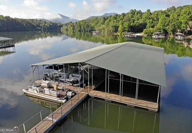 47 Hidden Fields Rd, Hiawassee, GA 30546 - view of dock with a water view and a wooded view
