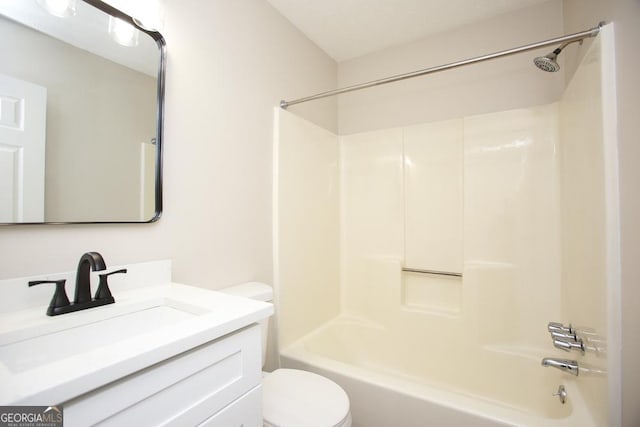 759 Oak Grove Rd, Carrollton, GA 30117 - full bathroom featuring vanity, toilet, and shower / bathtub combination