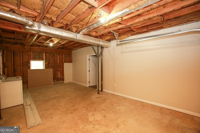 759 Oak Grove Rd, Carrollton, GA 30117 - unfinished basement featuring washing machine and dryer