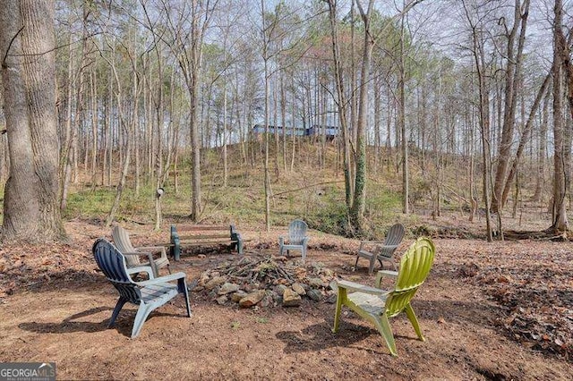 802 Eagle Glen Xing, Woodstock, GA 30189 - view of yard featuring a fire pit