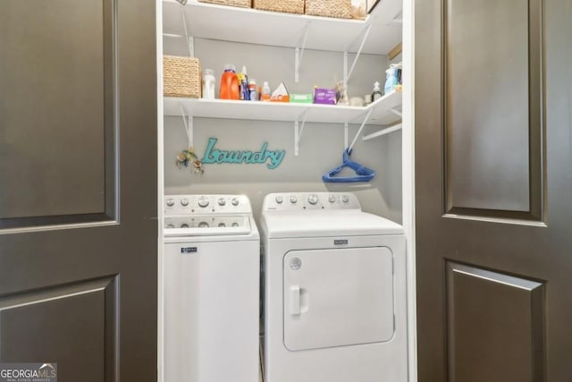 laundry room featuring independent washer and dryer