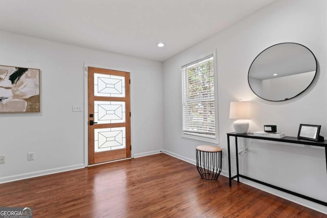 382 Deckner Ave SW, Atlanta, GA 30310 - entryway featuring baseboards, wood finished floors, and recessed lighting