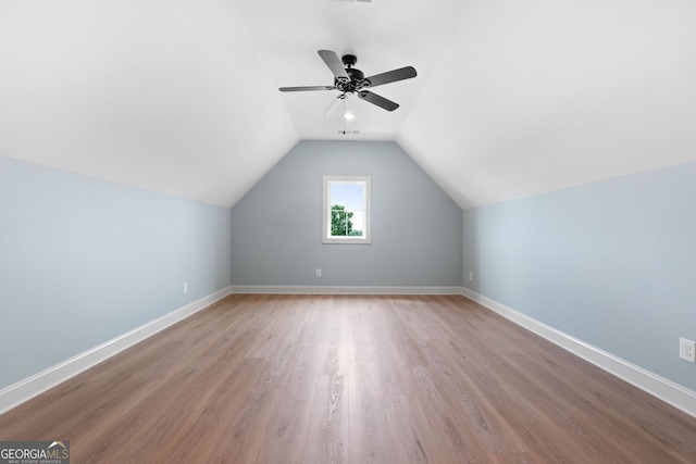 264 Community House Rd, Barnesville, GA 30204 - bonus room with wood finished floors, lofted ceiling, a ceiling fan, and baseboards