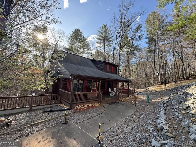 1301 Newport Dr, Ellijay, GA 30540 - rear view of property featuring a porch and roof with shingles