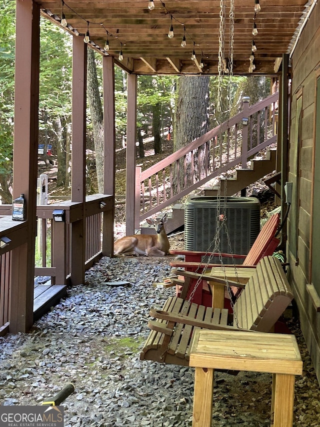 1301 Newport Dr, Ellijay, GA 30540 - deck featuring central AC and stairs