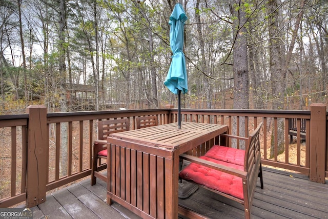 1301 Newport Dr, Ellijay, GA 30540 - wooden deck with outdoor dining space