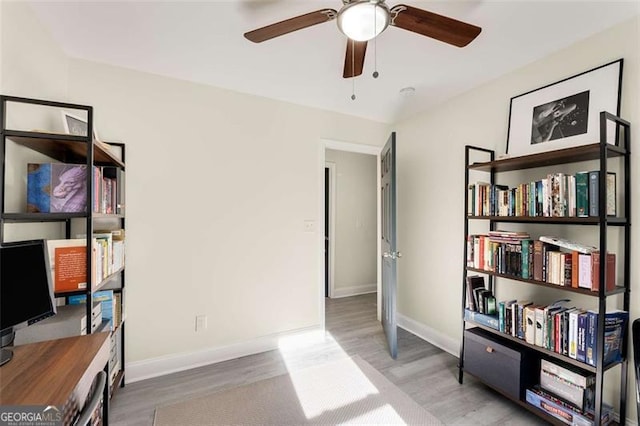 2374 Buchanan Hwy, Dallas, GA 30157 - office space with baseboards, wood finished floors, and a ceiling fan