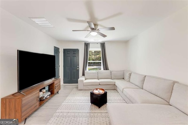 2374 Buchanan Hwy, Dallas, GA 30157 - living area featuring light wood-style flooring and a ceiling fan