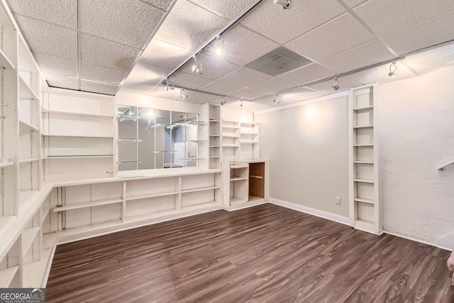 12142 Panhandle Rd, Hampton, GA 30228 - basement featuring baseboards, wood finished floors, and track lighting
