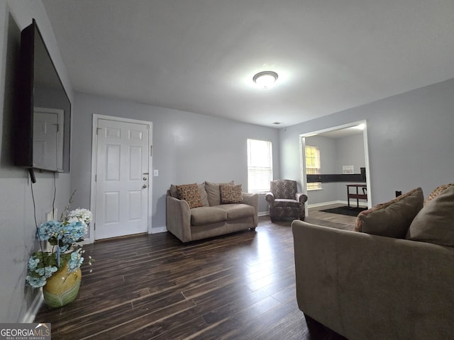 135 Grist Mill Ln SE, Calhoun, GA 30701 - living area with dark wood-type flooring and baseboards