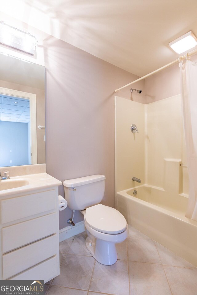 115 Flagstop Run, Fayetteville, GA 30215 - full bath featuring shower / bath combo, vanity, and tile patterned floors