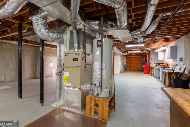 115 Flagstop Run, Fayetteville, GA 30215 - unfinished below grade area featuring water heater and heating unit