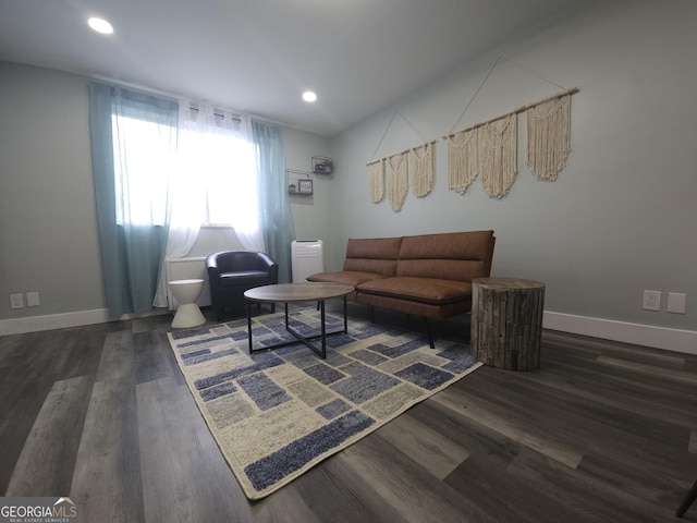 215 Piedmont Ave NE Unit 304, Atlanta, GA 30308 - living area featuring baseboards, wood finished floors, and recessed lighting