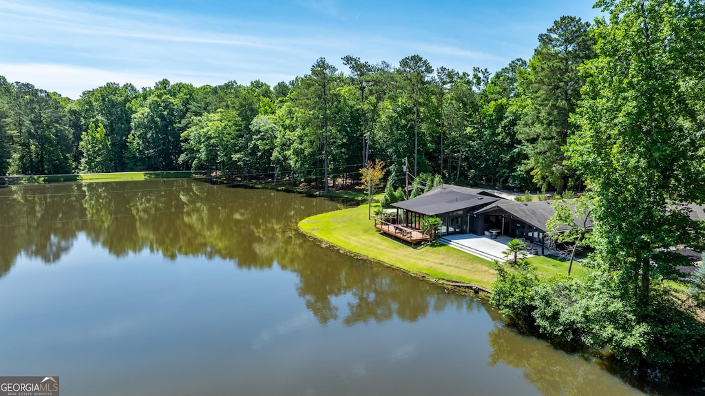 129 Old Norton Rd, Fayetteville, GA 30215 - birds eye view of property featuring a water view