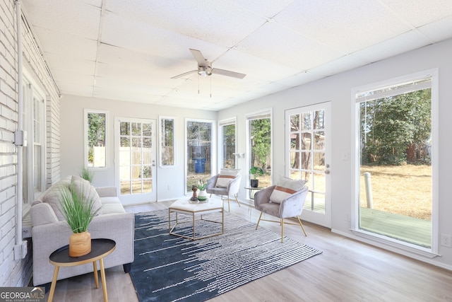 1749 Lauranceae Way, Riverdale, GA 30296 - sunroom / solarium with a wealth of natural light, wood finished floors, and a drop ceiling