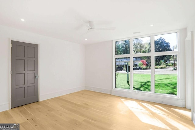 1718 Barnesdale Way NE, Atlanta, GA 30309 - empty room featuring light wood-style floors, recessed lighting, and ceiling fan