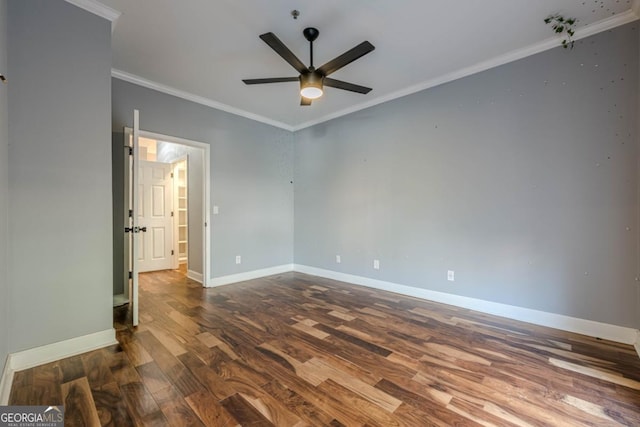 2921 Lenox Rd NE Unit 113, Atlanta, GA 30324 - empty room with wood finished floors, ceiling fan, and crown molding