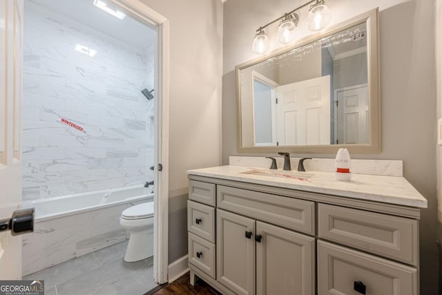 2921 Lenox Rd NE Unit 113, Atlanta, GA 30324 - bathroom with vanity and a combined bath / shower with marble appearance