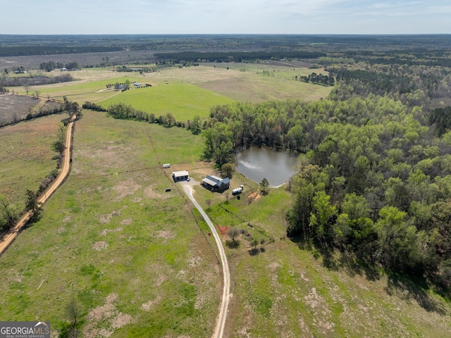 1725 Watermelon Rd, Tennille, GA 31089 - birds eye view of property with a water view and a rural view