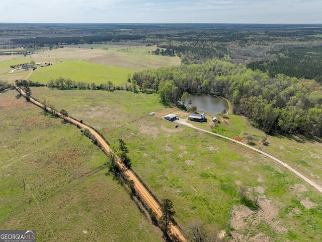 1725 Watermelon Rd, Tennille, GA 31089 - aerial view with a forest view, a water view, and a rural view