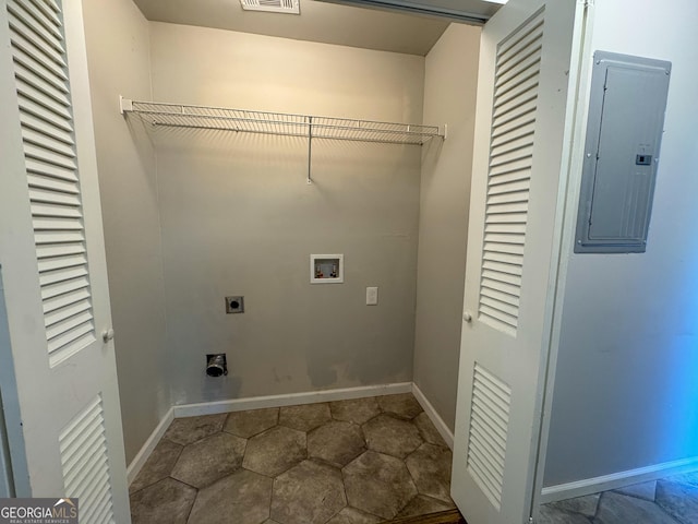 710 Bluebird Dr SE, Conyers, GA 30094 - laundry area with laundry area, hookup for a washing machine, electric dryer hookup, visible vents, and electric panel